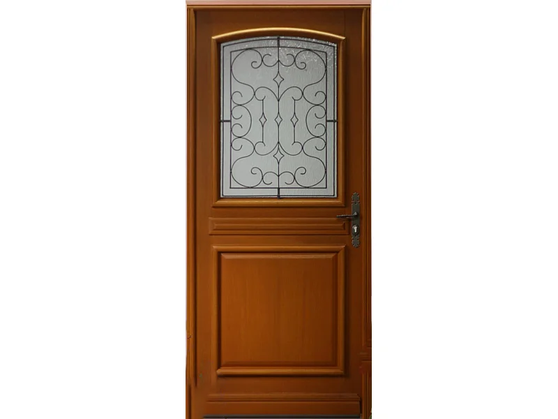 Porte d'entree Bois vitree, Perault, H,215xl,90  p,gauche Cotes Tableau