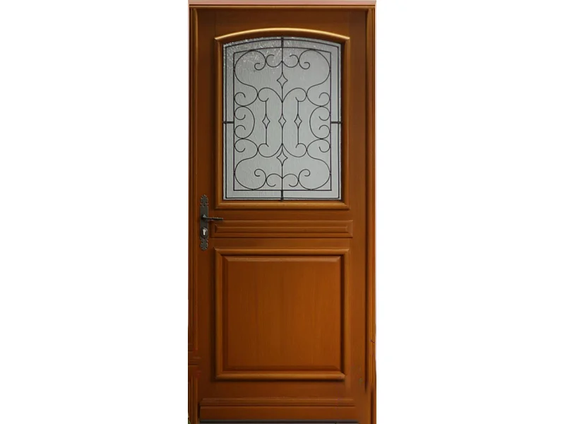 Porte d'entree Bois vitree, Perault, H,215xl,90  p, droit Cotes Tableau