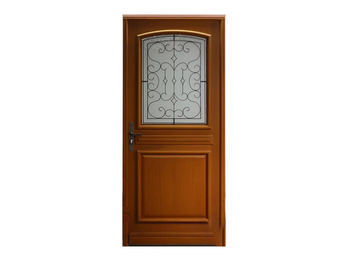 Porte D'Entrée Bois Vitrée, Perault, H,215Xl,90 P, Droit Côtes Tableau