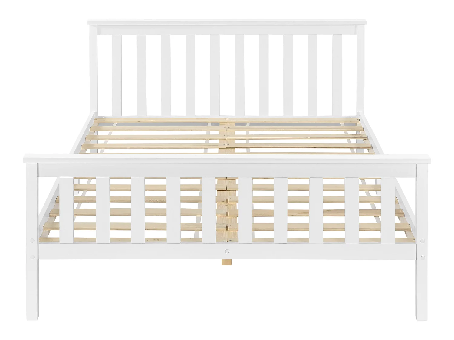 Cadre de Lit en Bois de Pin Breda 160 x 200 cm Blanc Mat Laqué [en.casa]