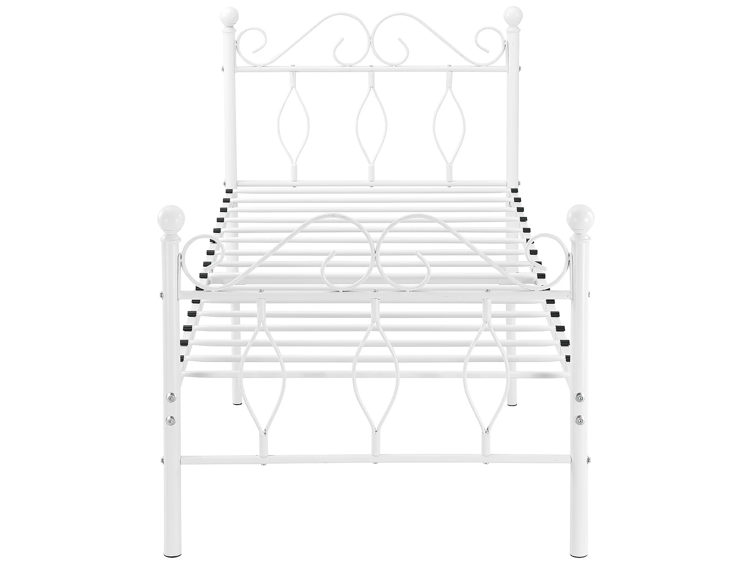 Cadre de Lit Simple Apolda en Métal 90 x 200 cm Blanc Mat [en.casa]