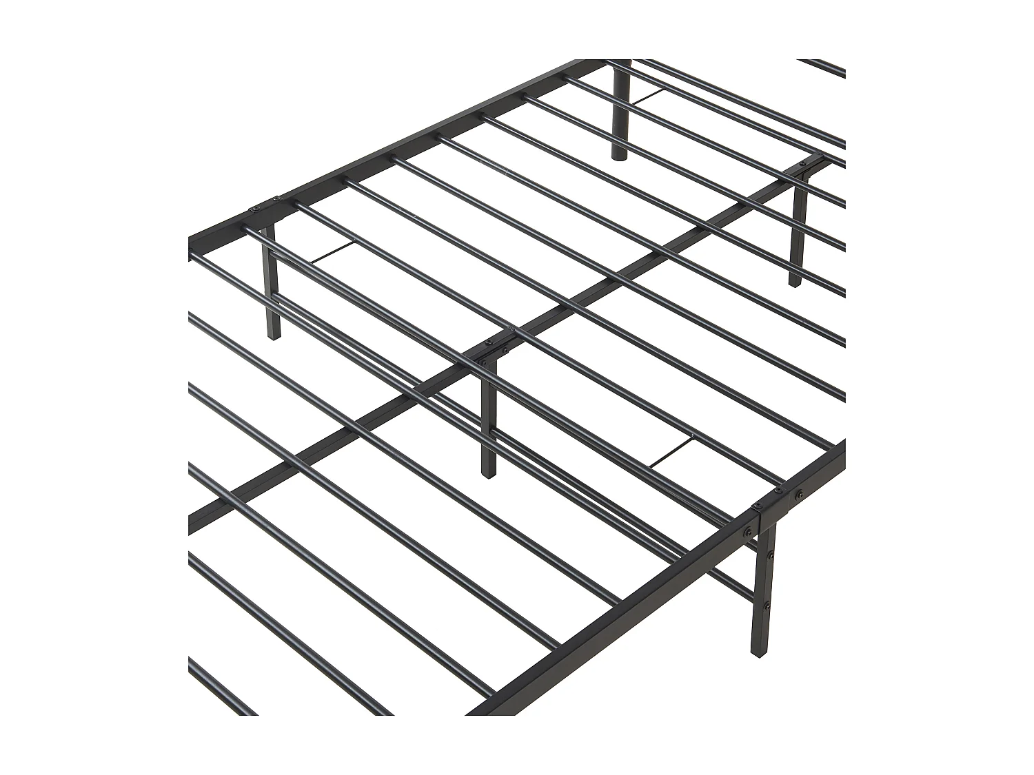 Cadre de lit métallique Florenz avec tête de lit 120 x 200 cm noir [en.casa]