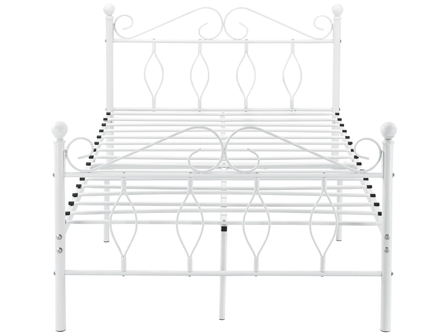 Cadre de Lit Simple Apolda en Métal 120 x 200 cm Blanc Mat [en.casa]