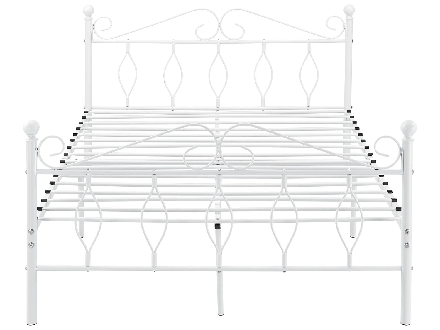 Cadre de Lit Double Apolda en Métal 140 x 200 cm Blanc Mat [en.casa]