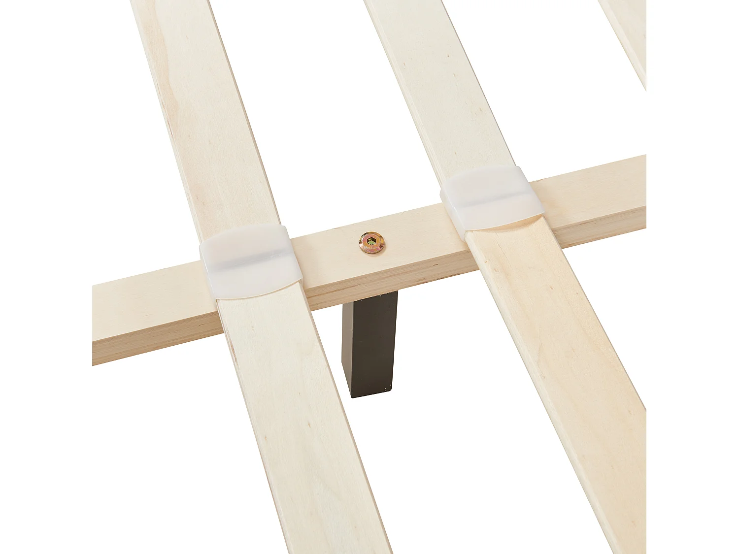 Lit Double Rembourré Albacete Sommier à Lattes Simili 140 x 200 cm Noir Corium