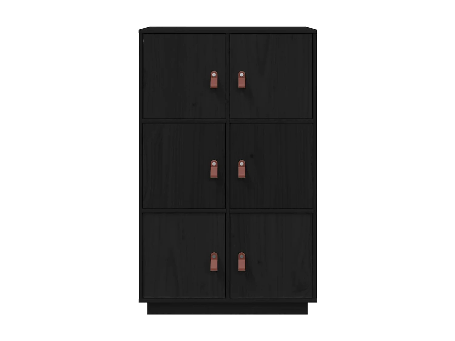 Buffet haut Noir 67x40x108,5 cm Bois massif de pin
