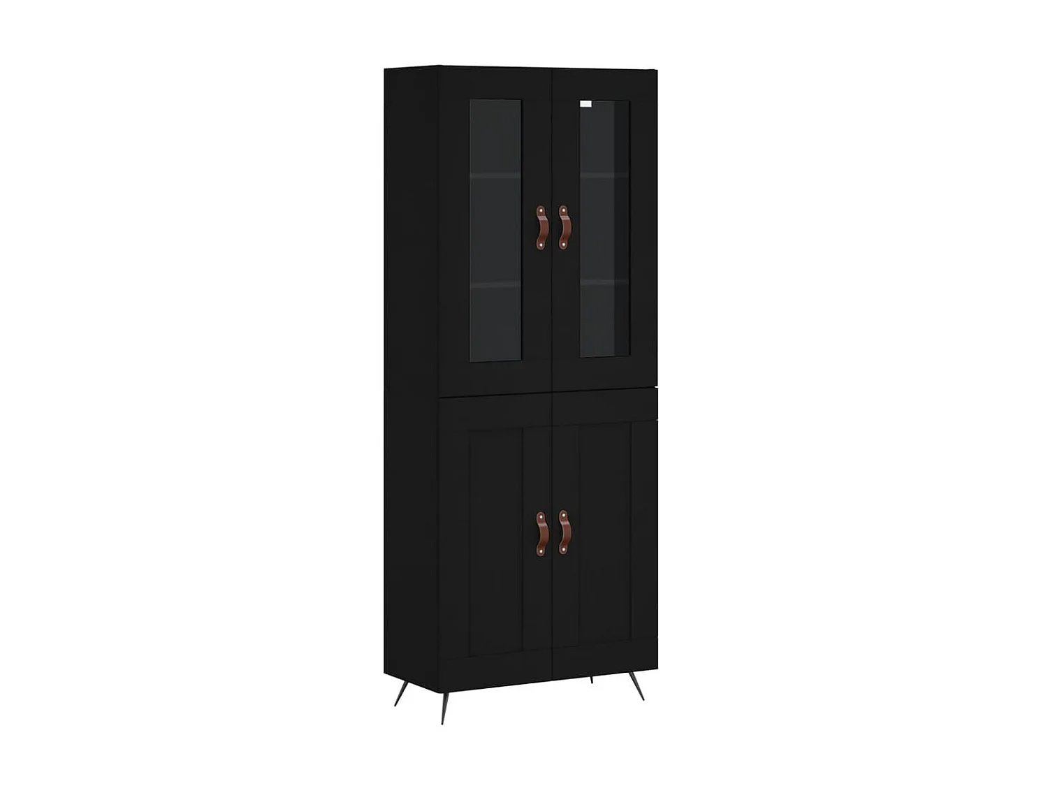 Buffet haut Noir 69,5x34x180 cm Bois d'ingénierie