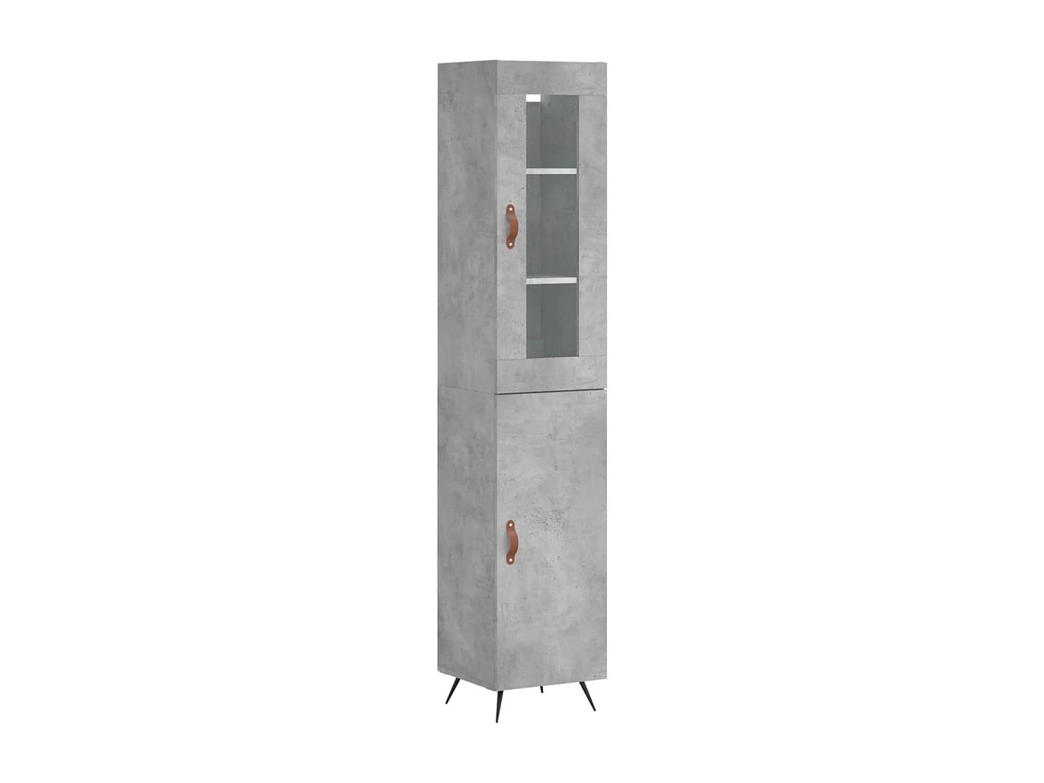 Aparador alto concreto cinza 34,5x34x180 cm madeira trabalhada