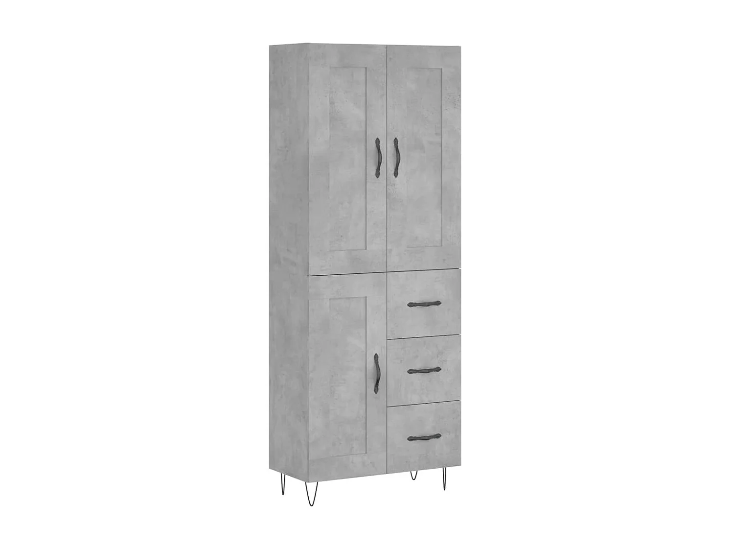 Aparador alto Gris hormigón 69,5x34x180 cm Madera contrachapada