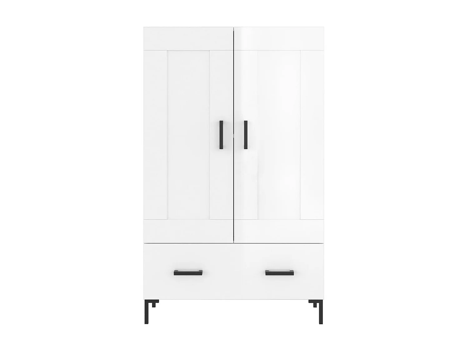 Buffet haut blanc brillant 69,5x31x115 cm bois d'ingénierie