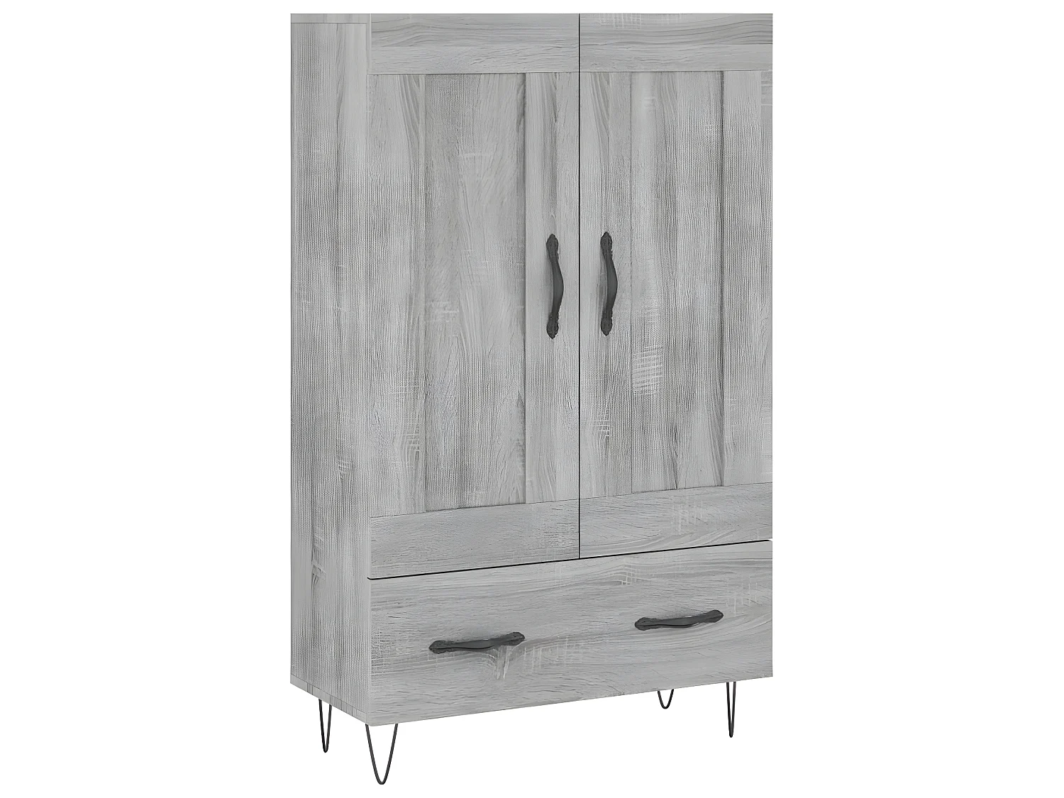 Buffet haut sonoma gris 69,5x31x115 cm bois d'ingénierie
