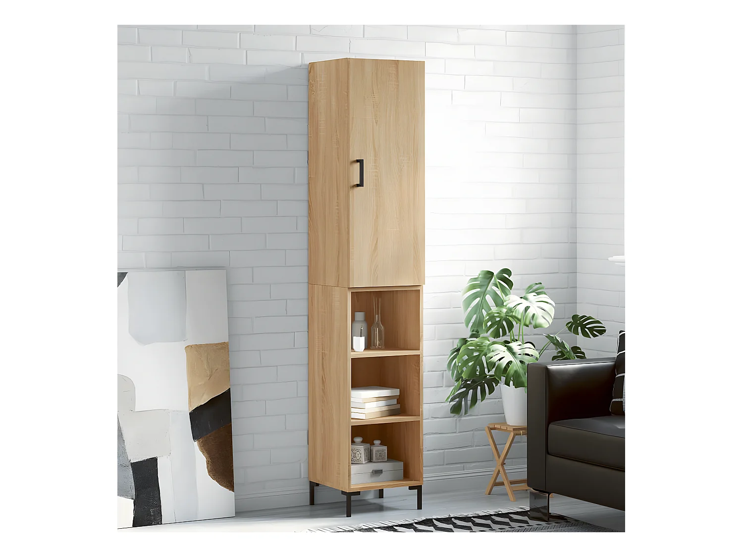 Credenza alta Rovere Sonoma 34,5x34x180 cm MDF