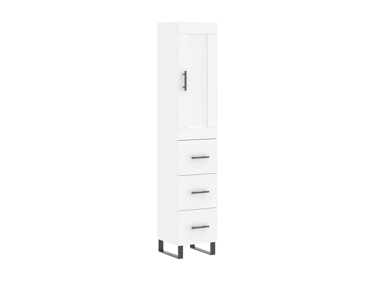 Buffet haut Blanc 34,5x34x180 cm Bois d'ingénierie