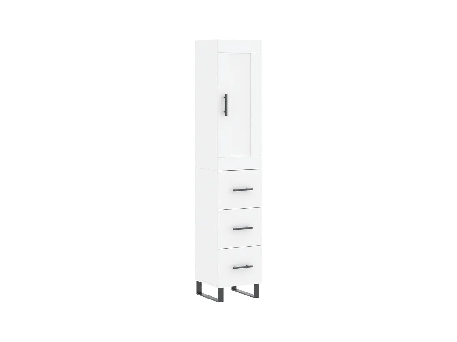 Buffet haut Blanc 34,5x34x180 cm Bois d'ingénierie