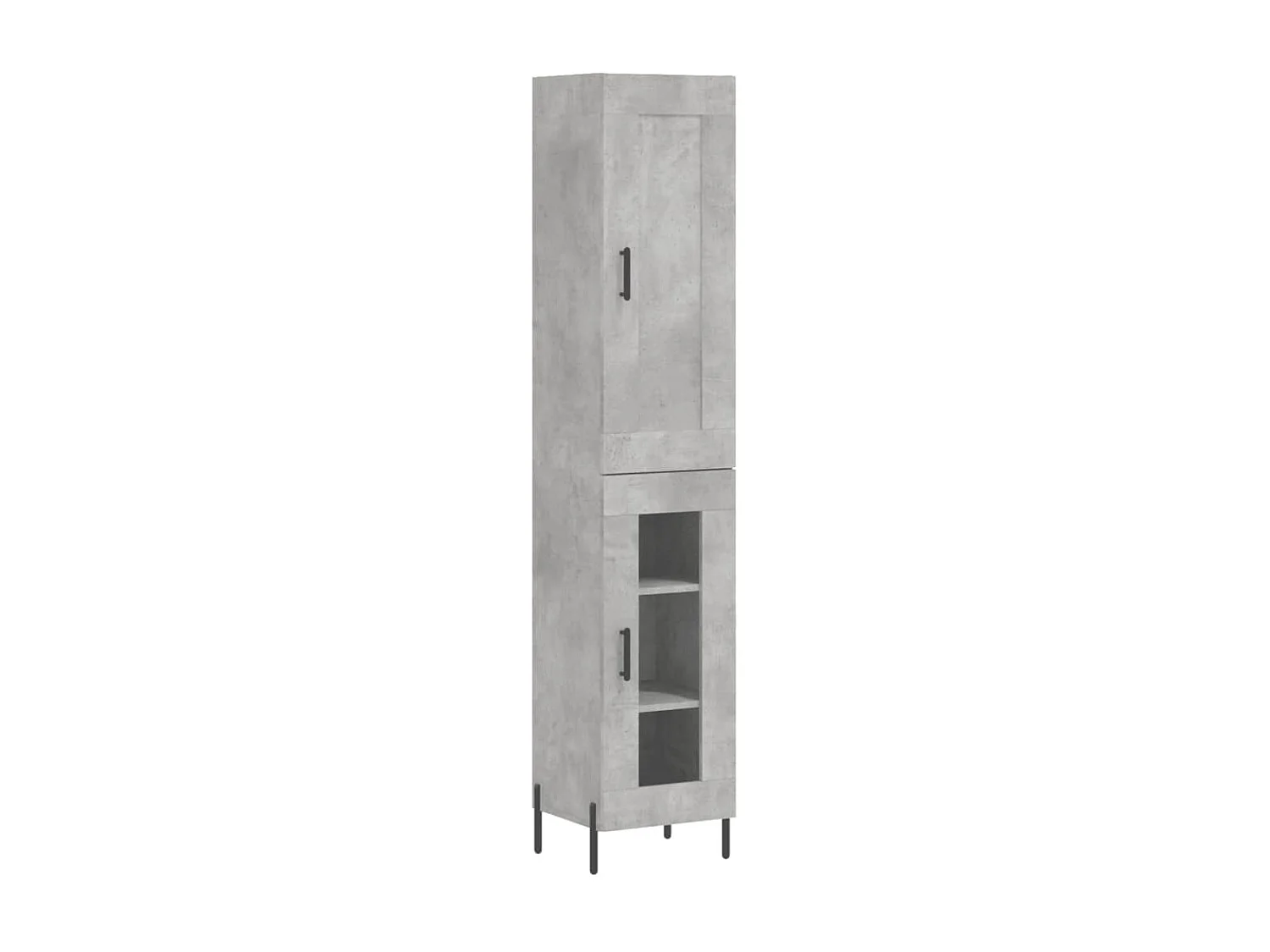 Buffet haut Gris béton 34,5x34x180 cm Bois d'ingénierie