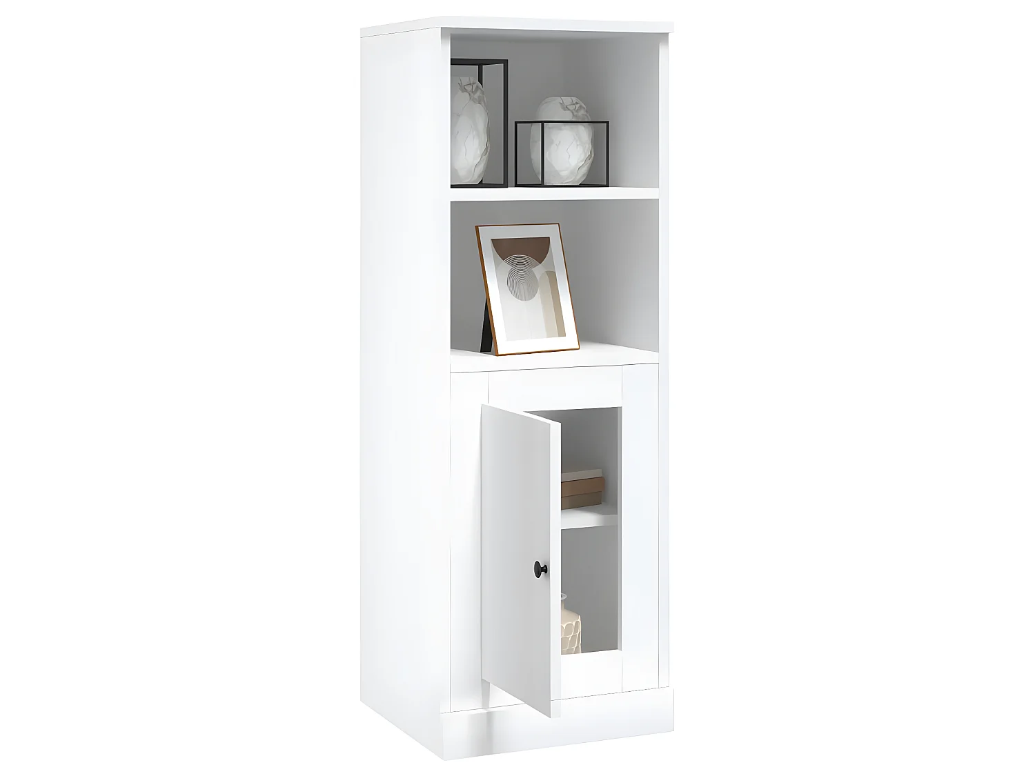 Credenza bianca lucida 36x35,5x103,5 cm in MDF