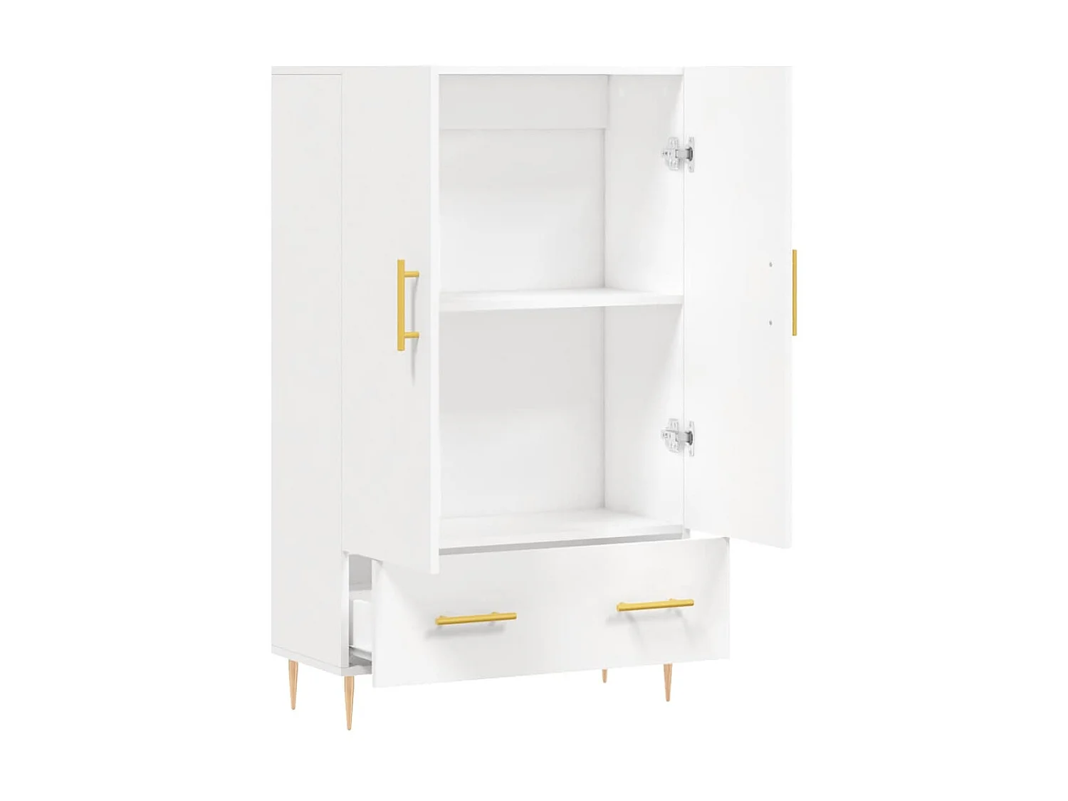 Credenza alta bianca 69,5x31x115 cm in derivati del legno