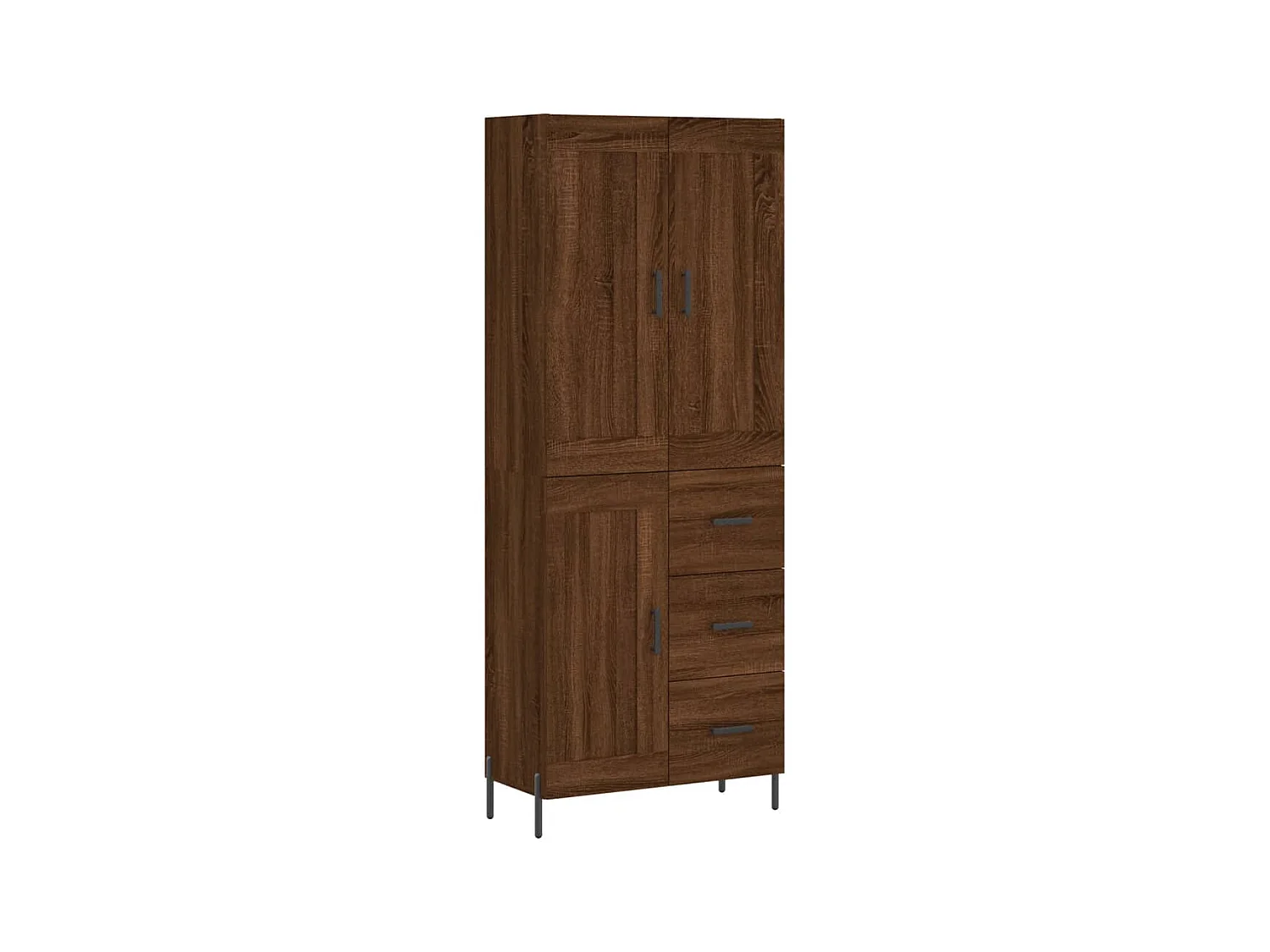 Buffet haut Chêne marron 69,5x34x180 cm Bois d'ingénierie