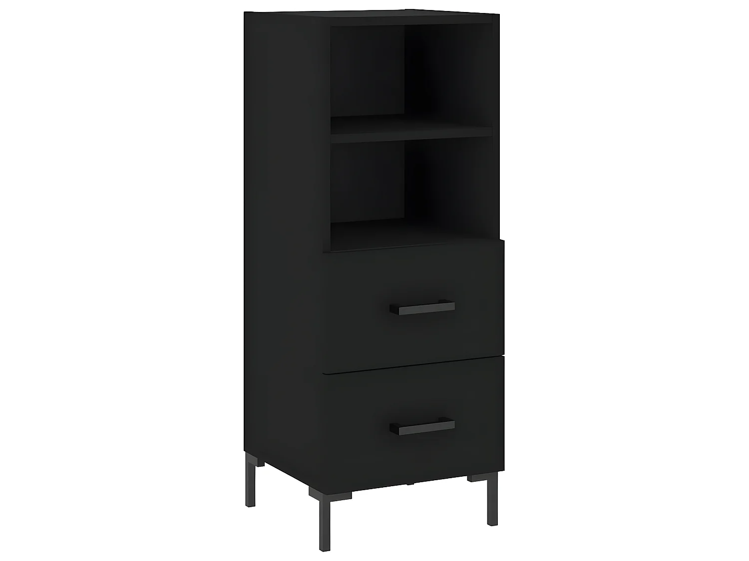 Aparador alto preto 34,5x34x180 cm Madeira trabalhada