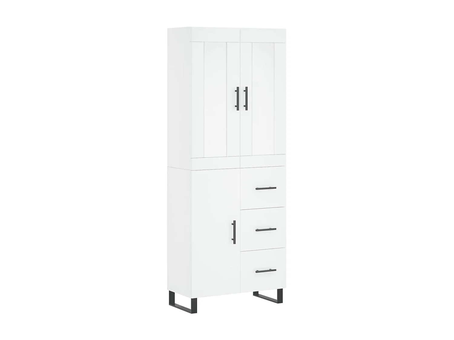 Aparador alto Blanco 69,5x34x180 cm Madera contrachapada