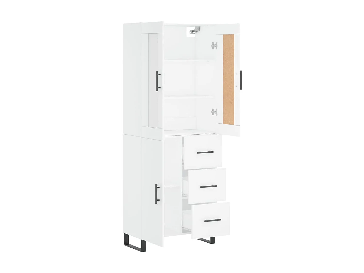 Aparador alto Blanco 69,5x34x180 cm Madera contrachapada