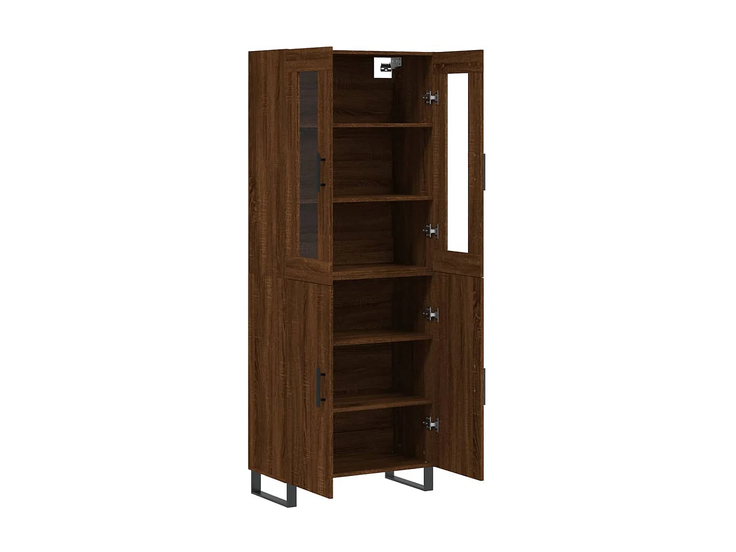 Buffet haut Chêne marron 69,5x34x180 cm Bois d'ingénierie