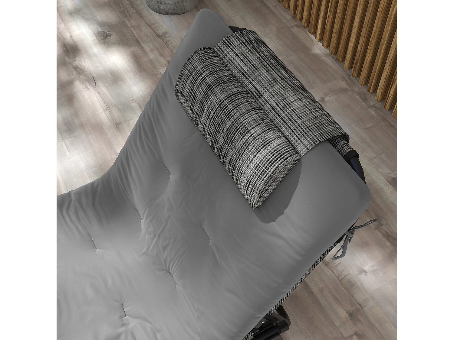 Lot de 2 transats bains de soleil pliables inclinables - tétière, matelas épais - métal tissu gris