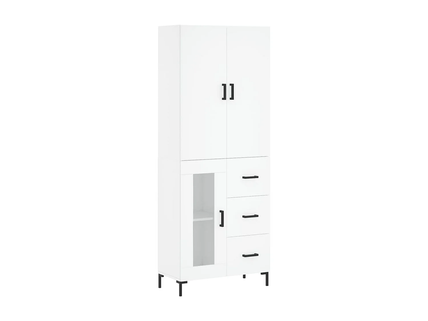 Aparador alto Blanco 69,5x34x180 cm Madera contrachapada