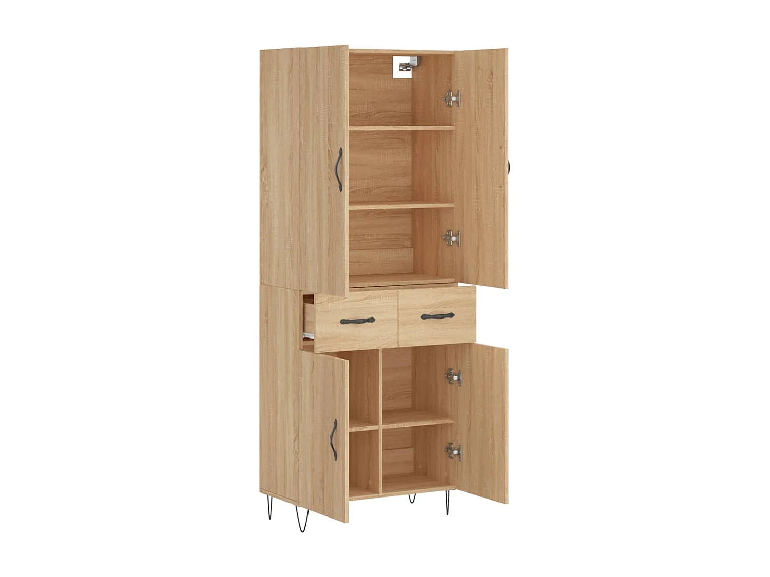 Hohes Sideboard Sonoma-Eiche 69,5x34x180 cm Holzwerkstoff