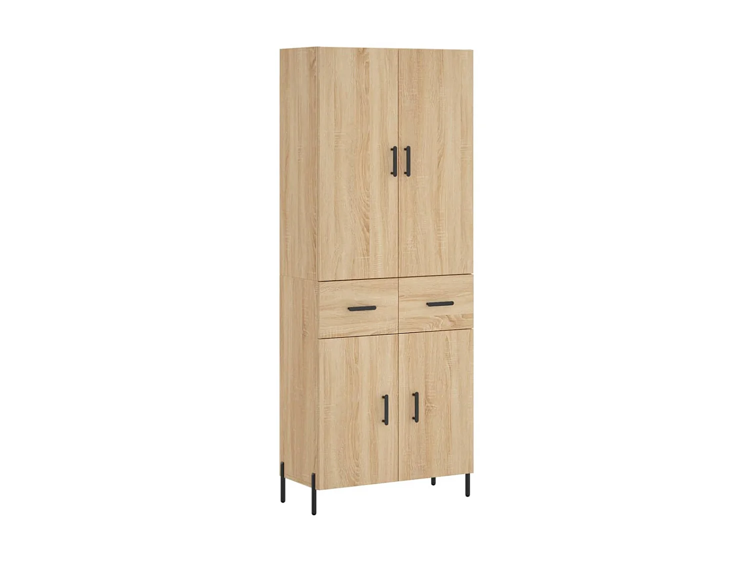Aparador alto roble Sonoma 69,5x34x180 cm Madera contrachapada