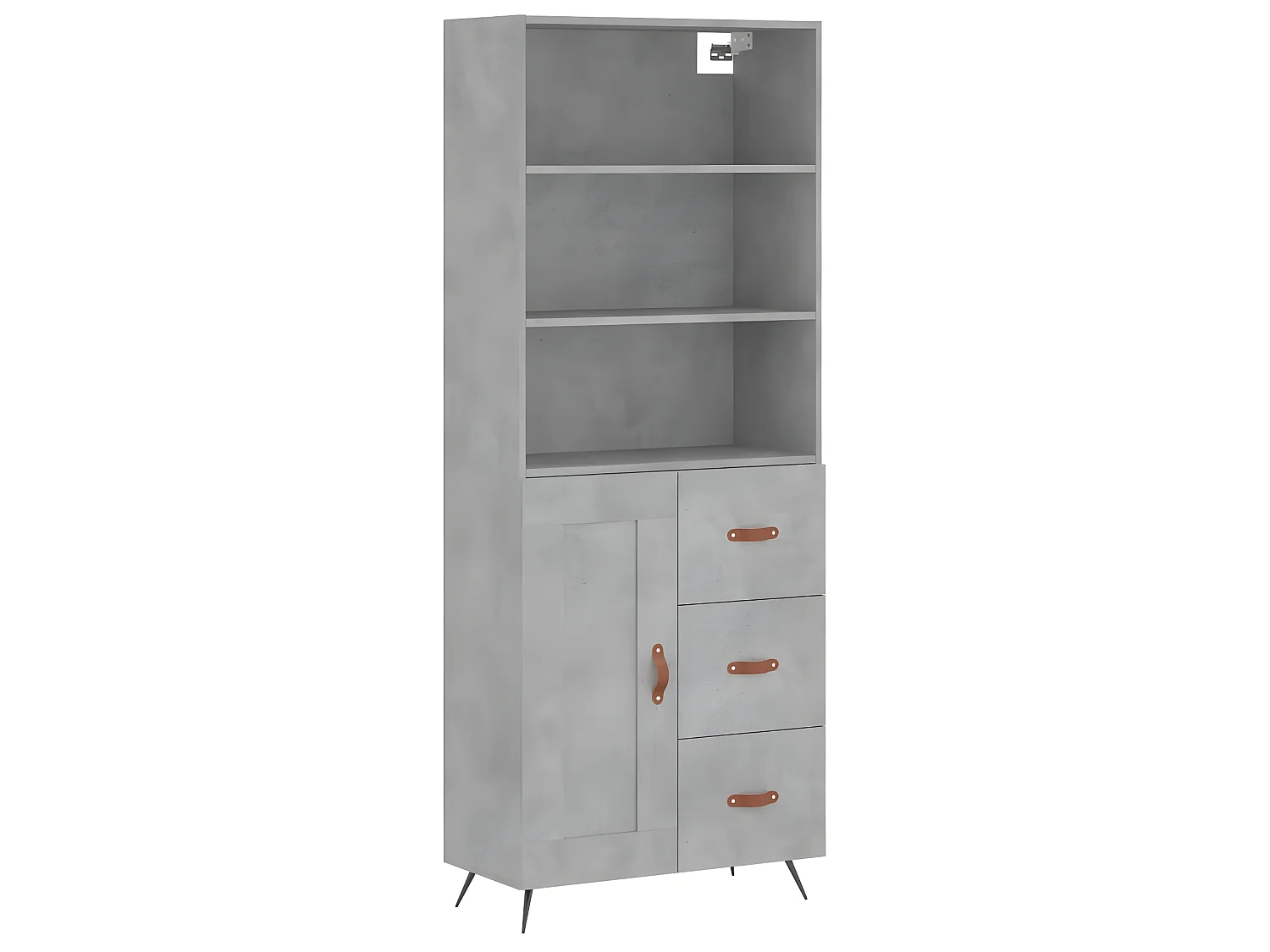 Credenza alta Grigio cemento 69,5x34x180 cm MDF