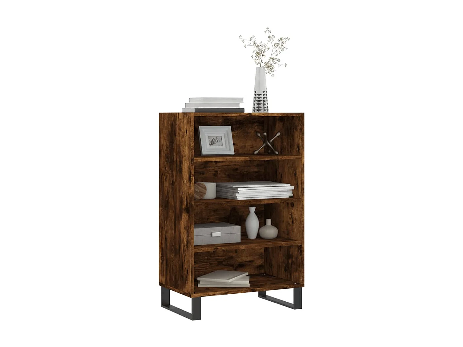 Aparador alto roble ahumado 57x35x90 cm madera contrachapada