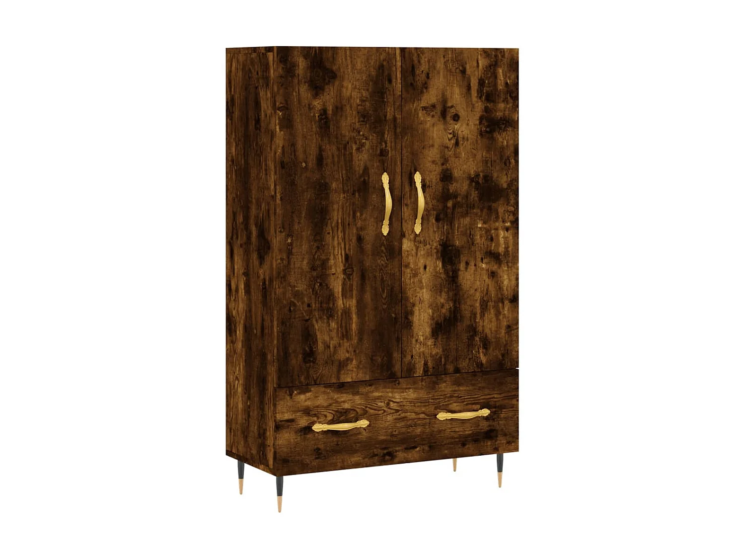 Hohes Sideboard aus geräucherter Eiche, 69,5 x 31 x 115 cm, Holzwerkstoff