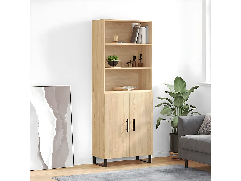 Credenza alta Rovere Sonoma 69,5x34x180 cm MDF