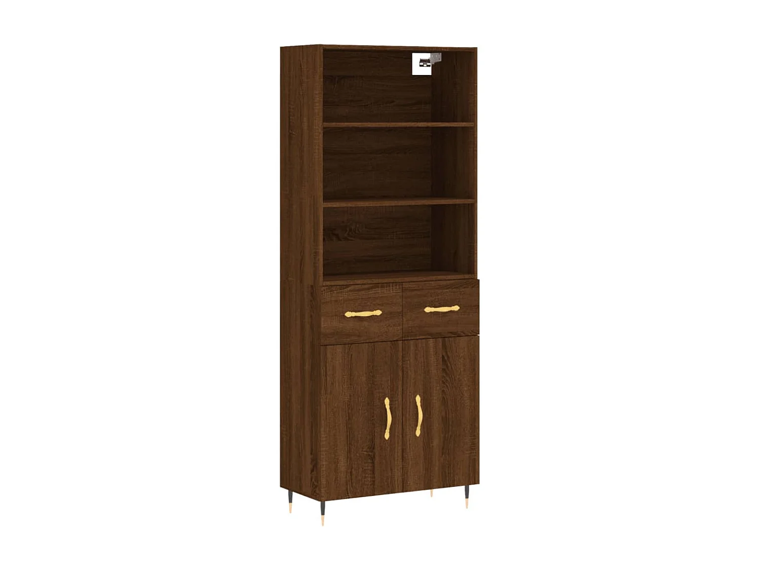Buffet haut Chêne marron 69,5x34x180 cm Bois d'ingénierie
