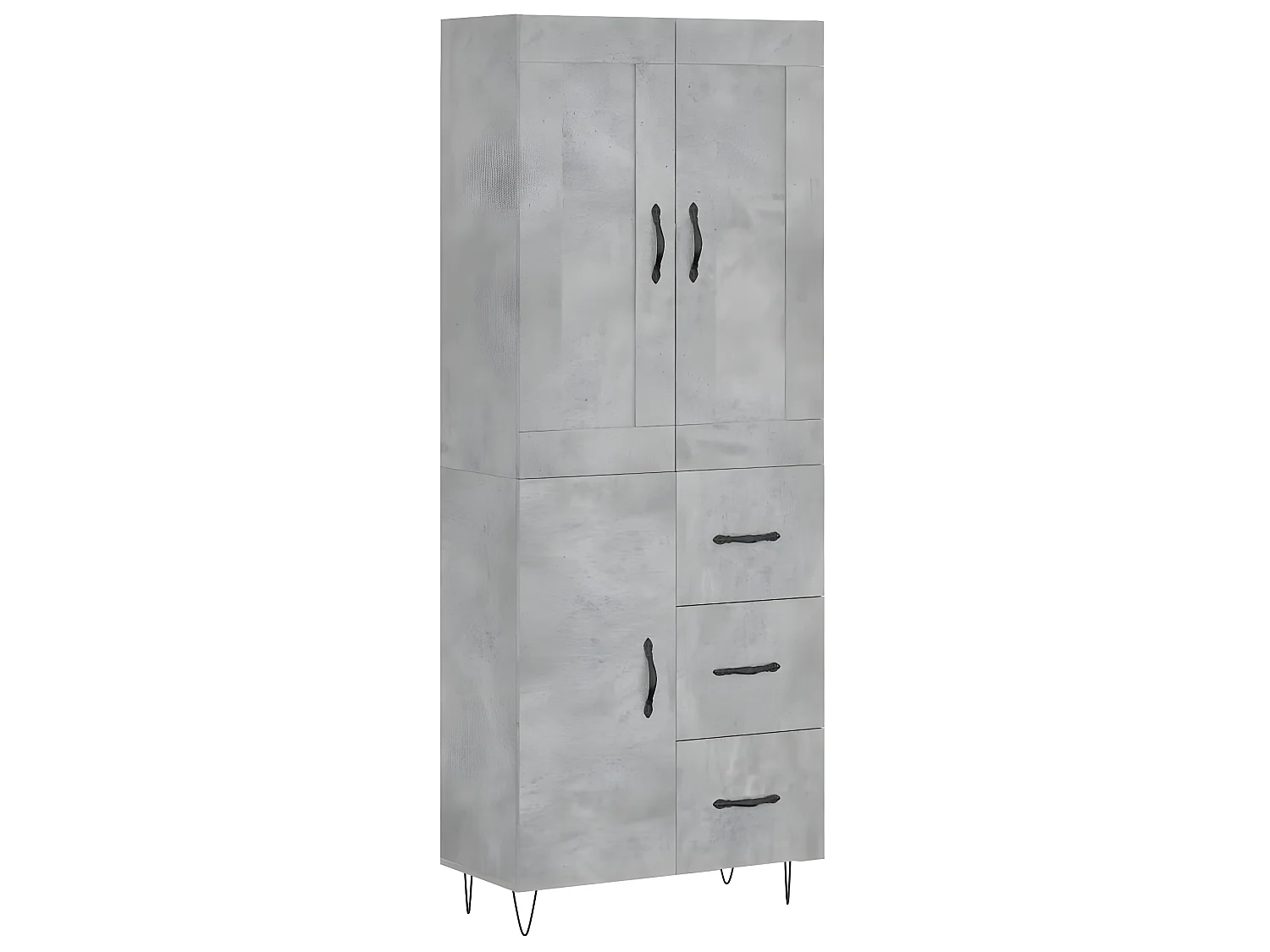 Credenza alta Grigio cemento 69,5x34x180 cm MDF