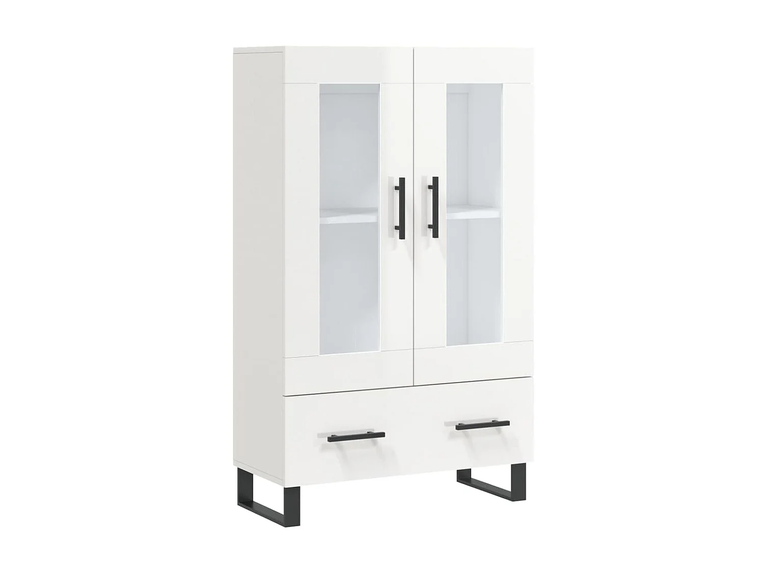 Aparador branco alto brilho 69,5x31x115 cm madeira trabalhada