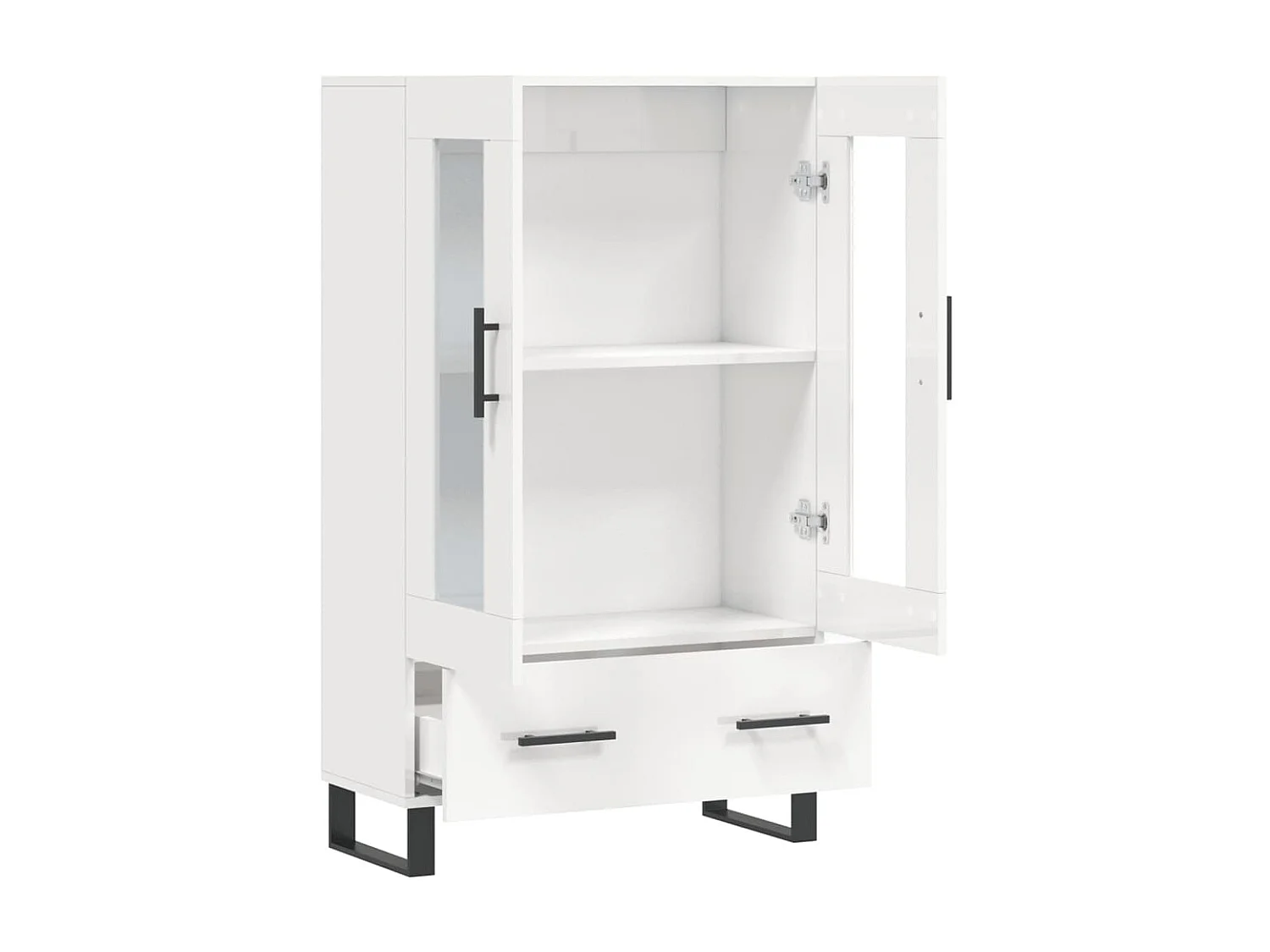 Aparador branco alto brilho 69,5x31x115 cm madeira trabalhada