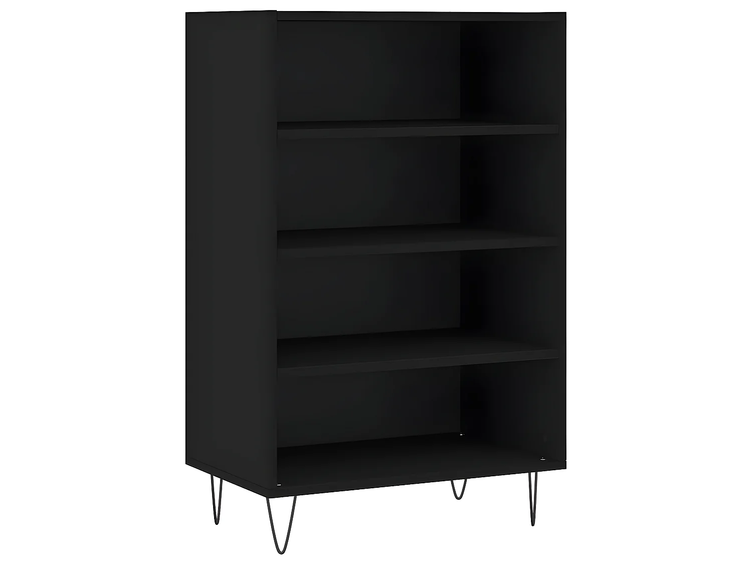 Schwarzes hohes Sideboard 57x35x90 cm aus Holzwerkstoff