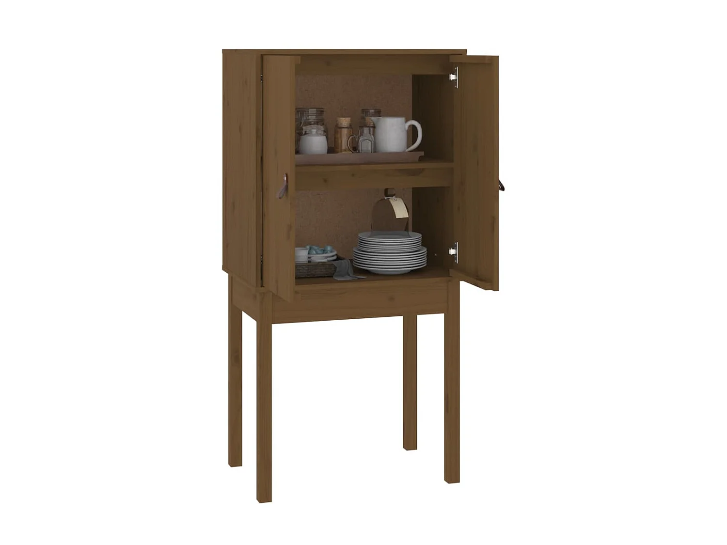 Credenza alta Marrone miele 60x40x120 cm Legno di pino massiccio