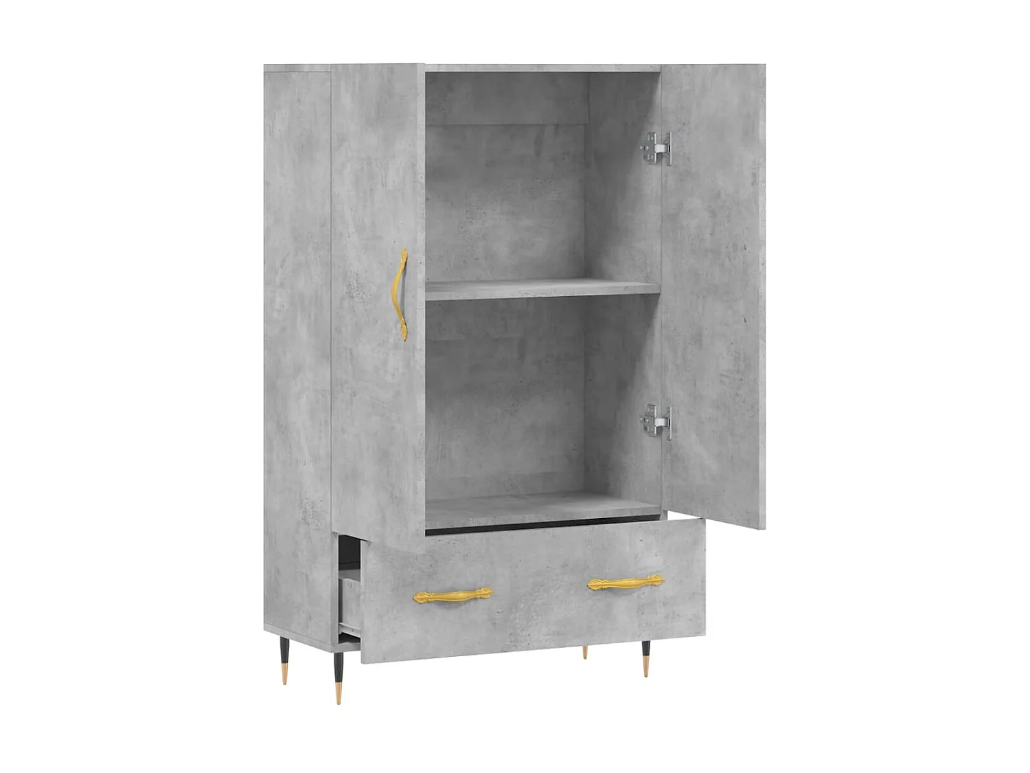 Credenza alta grigio cemento 69,5x31x115 cm in derivati del legno