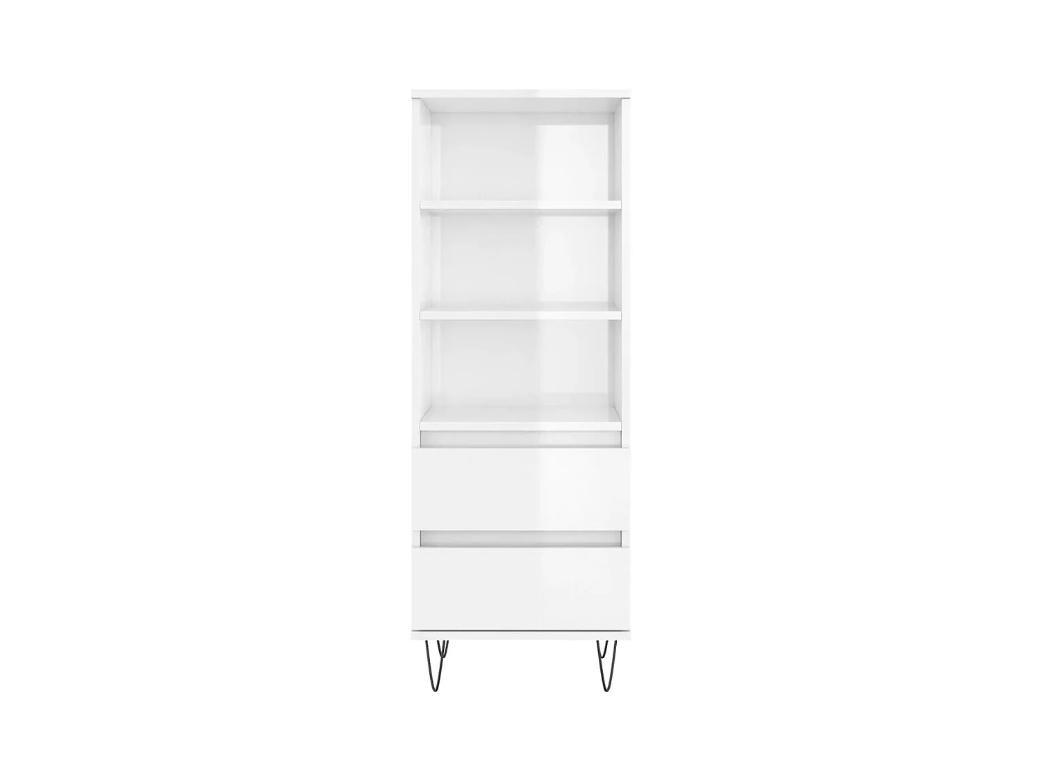 Buffet haut Blanc brillant 40x36x110 cm Bois d'ingénierie