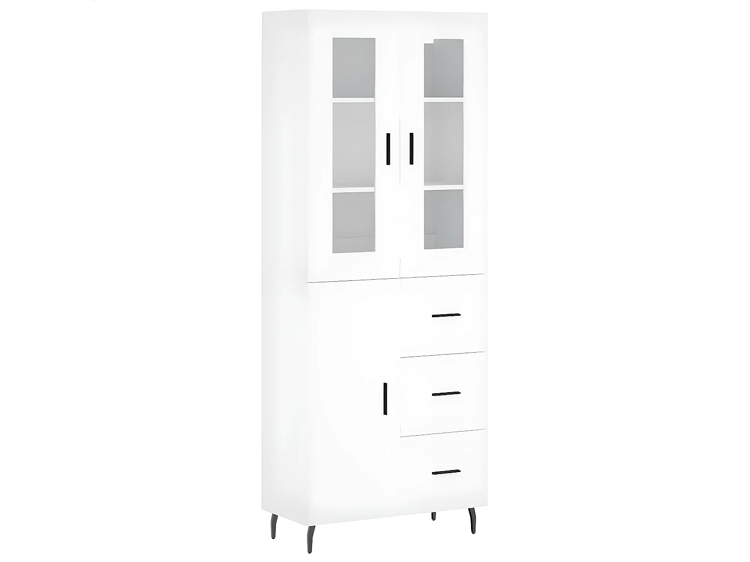 Buffet haut Blanc 69,5x34x180 cm Bois d'ingénierie