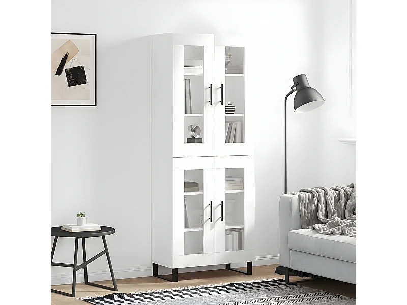 Credenza alta Bianca 69,5x34x180 cm MDF