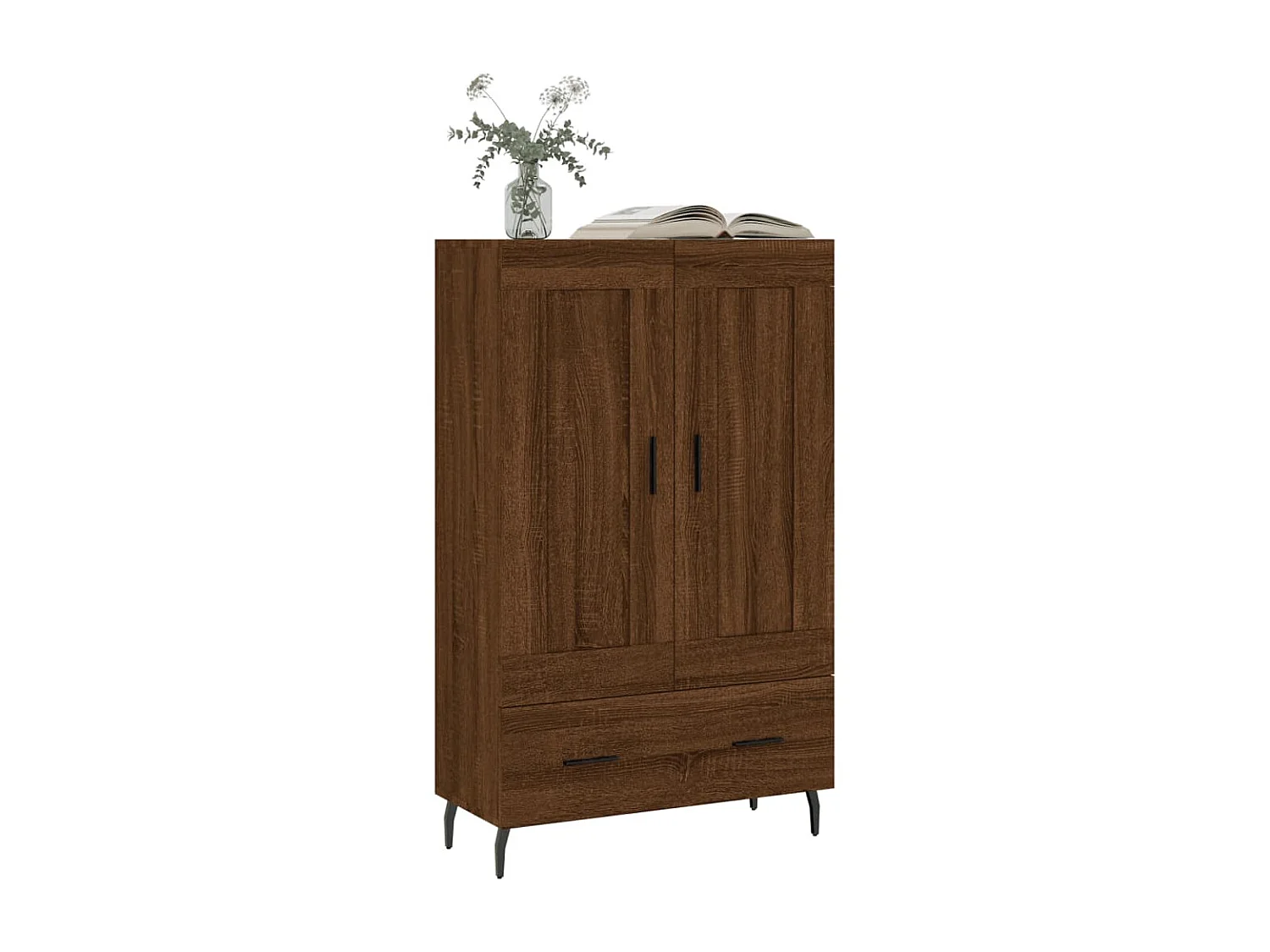Credenza alta in rovere marrone 69,5x31x115 cm in multistrato