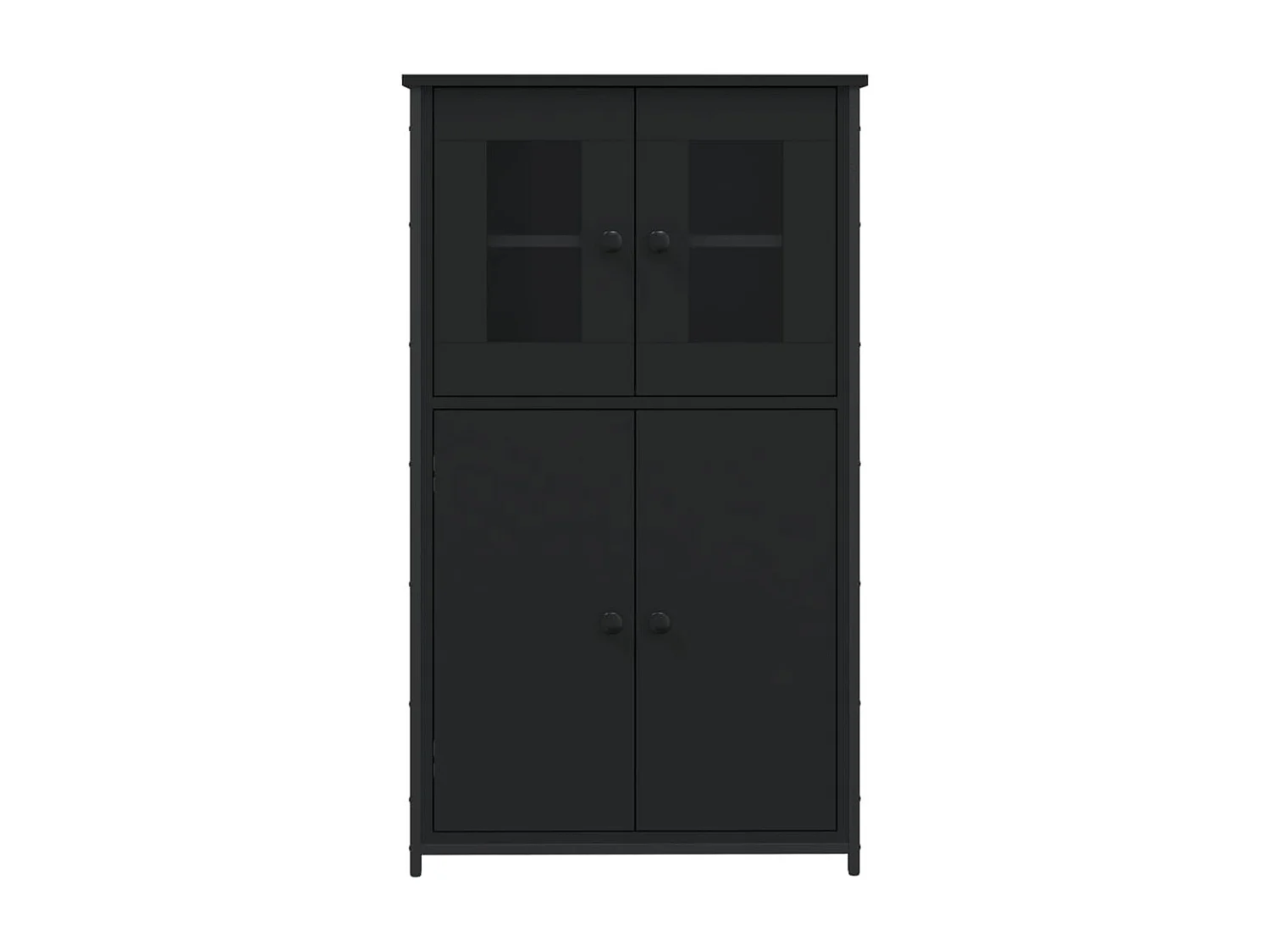 Buffet haut noir 62x32x106,5 cm bois d'ingénierie