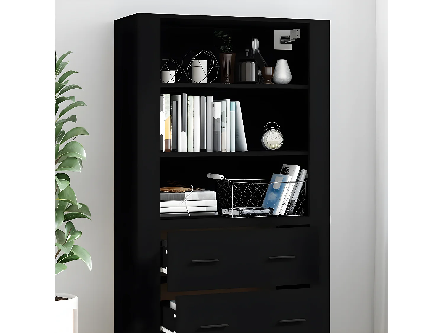 Credenza alta Pannello in derivati del legno nero