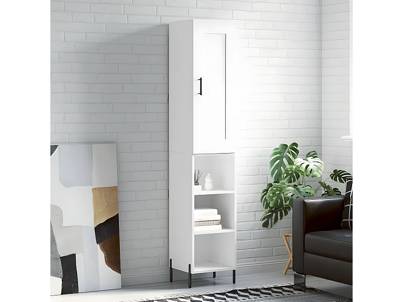 Aparador alto Blanco 34,5x34x180 cm Madera contrachapada