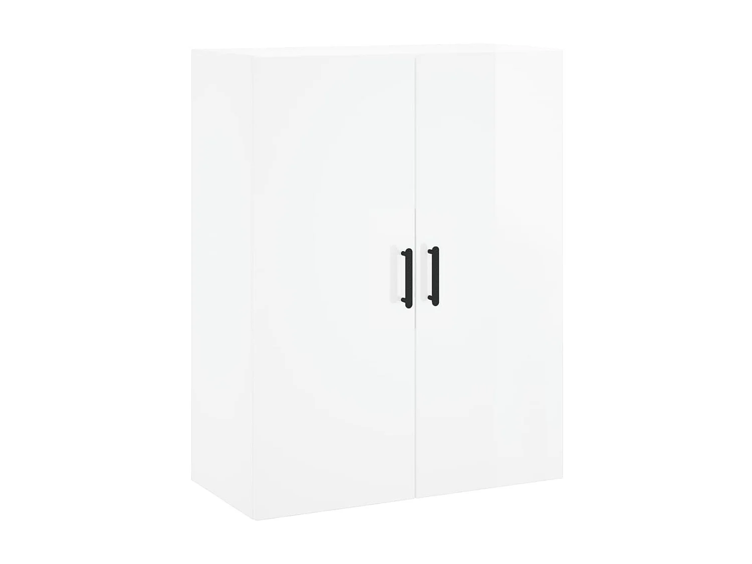 Hoog dressoir Glanzend wit 69,5x34x180 cm Bewerkt hout