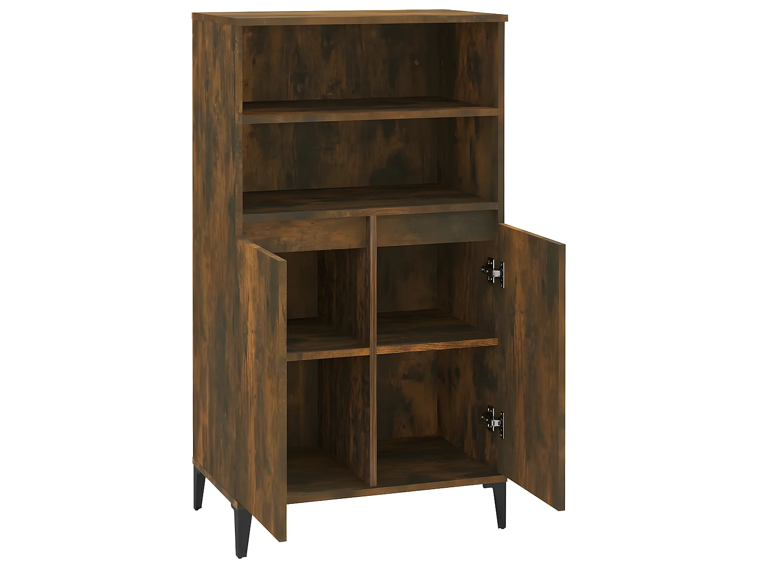 Aparador alto Roble ahumado 60x36x110 cm Madera contrachapada